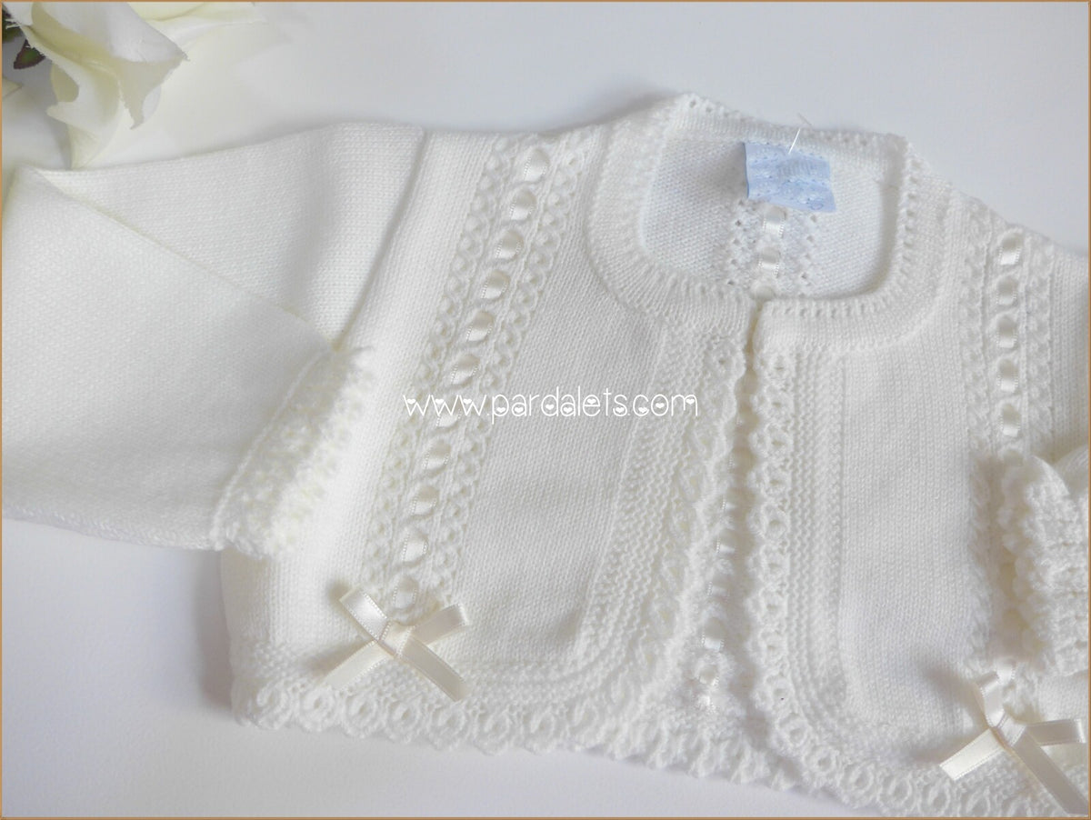Chaqueta lana beig con pasacintas beig