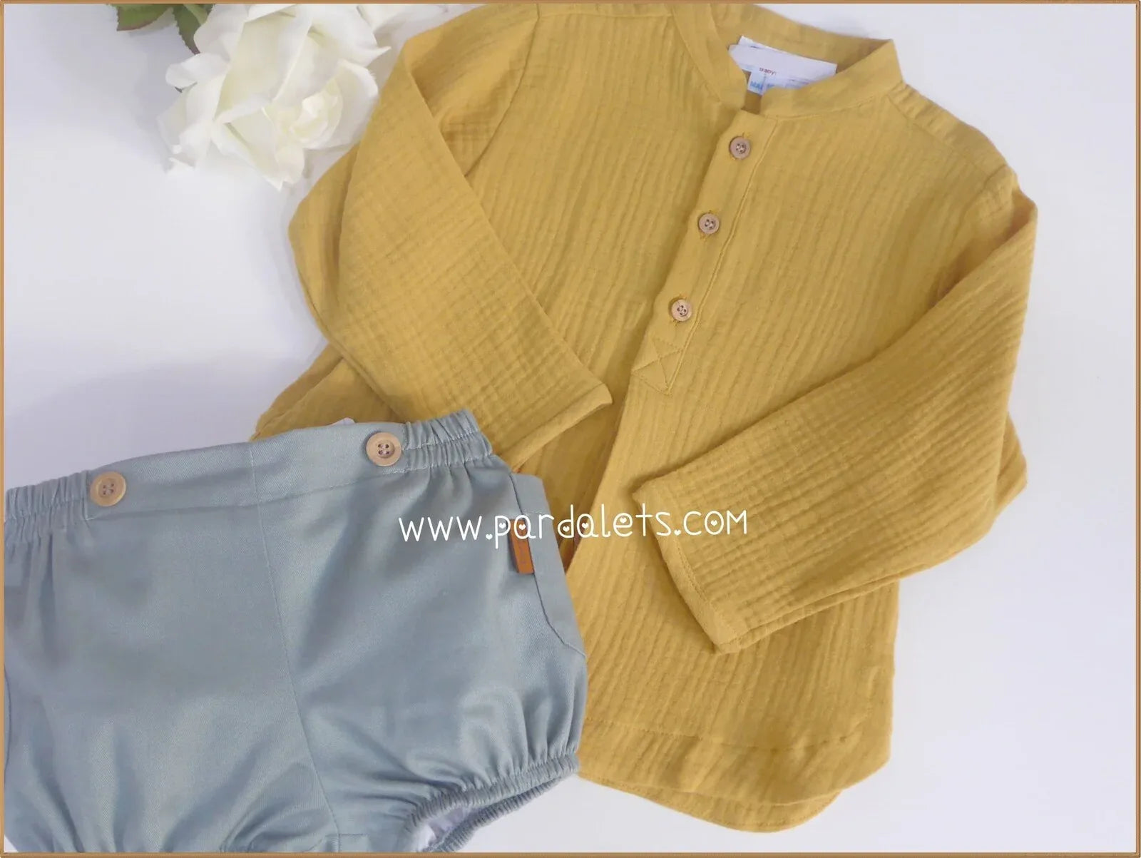Camisa bambula mostaza - PARDALETS