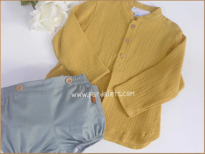 Camisa bambula mostaza - PARDALETS