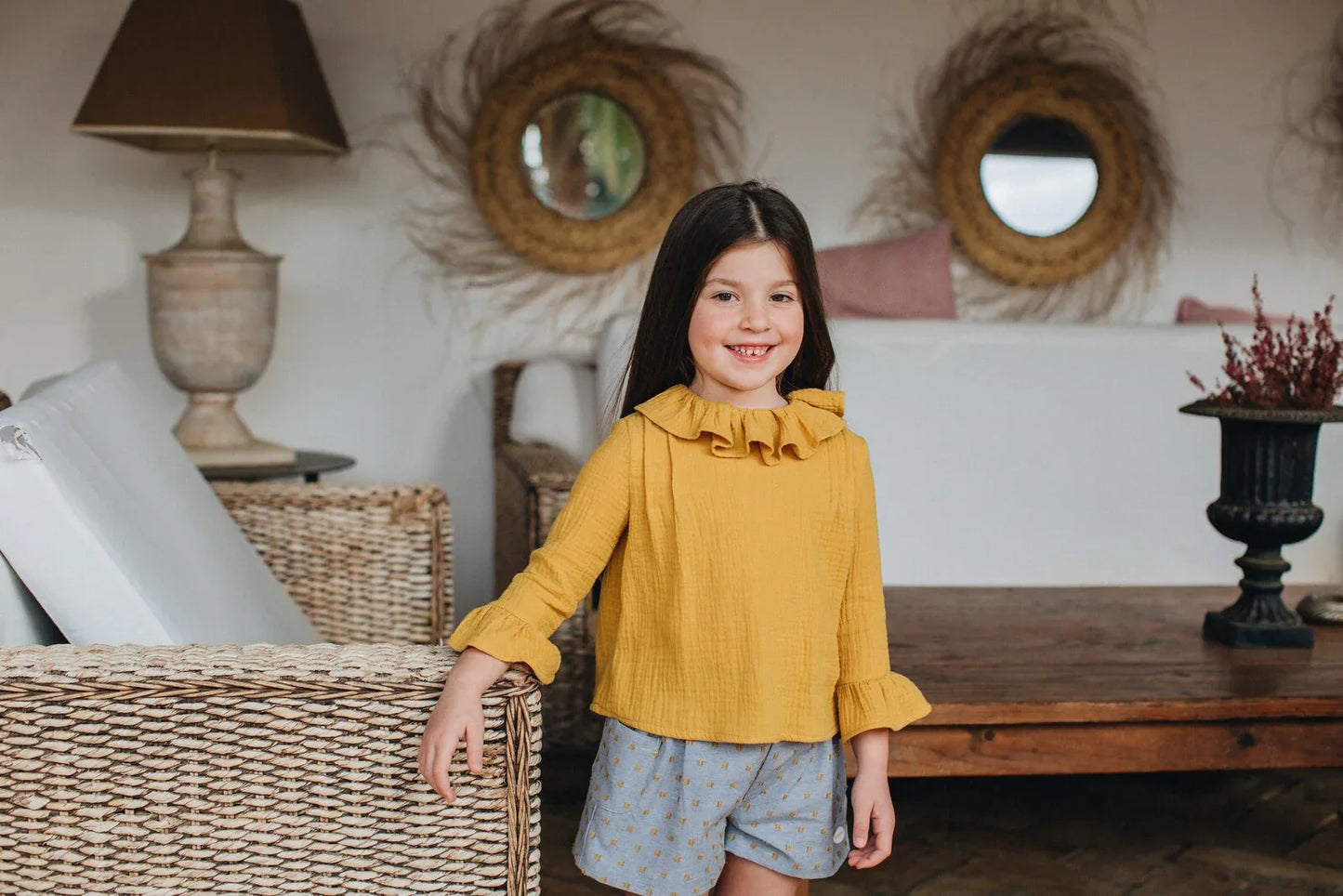 Blusa bambula mostaza - PARDALETS