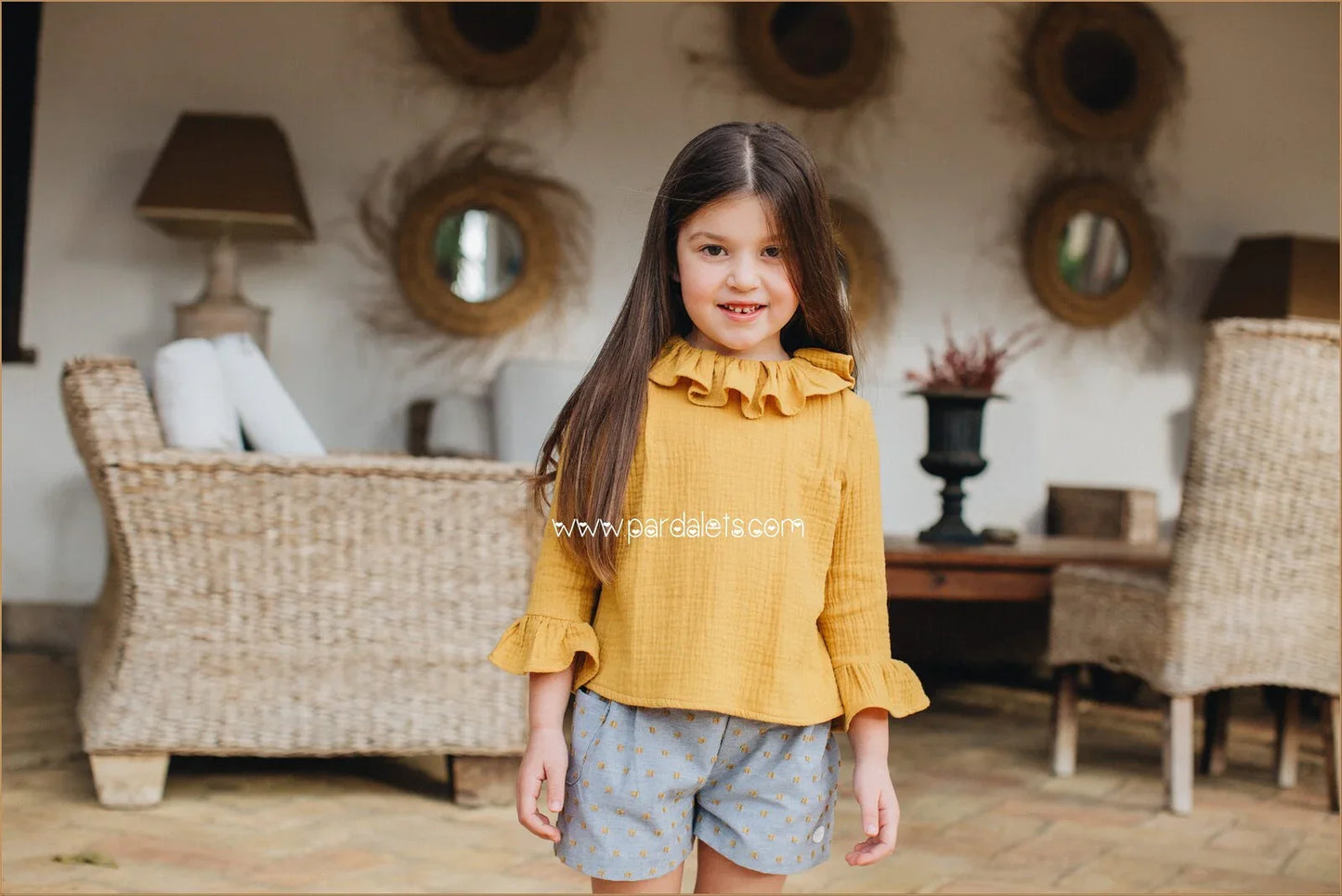 Blusa bambula mostaza - PARDALETS