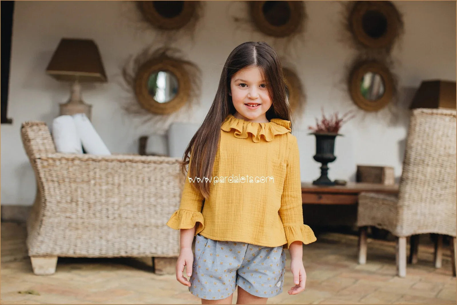 Blusa bambula mostaza - PARDALETS