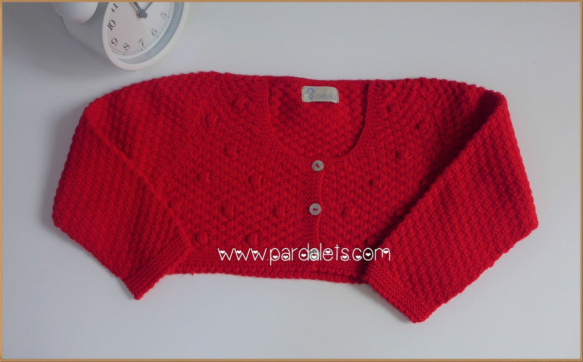 Chaqueta corta roja con bodoques