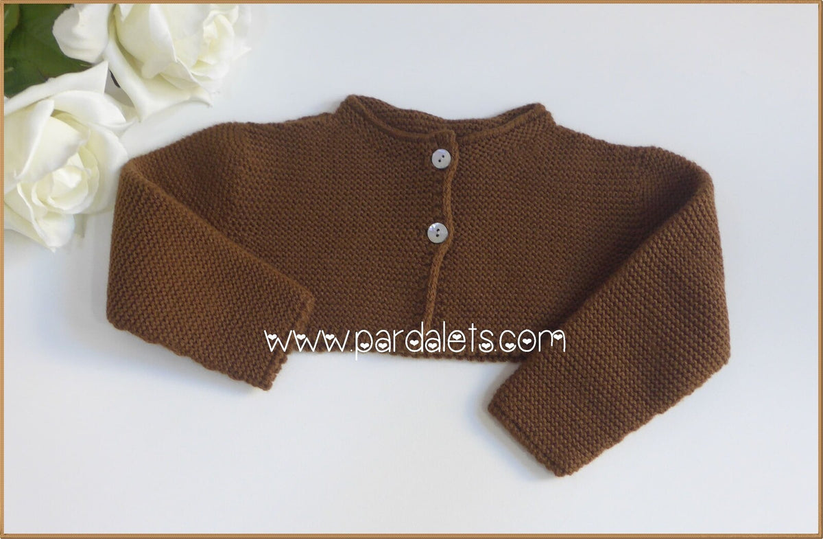 Chaqueta corta punto bobo marron