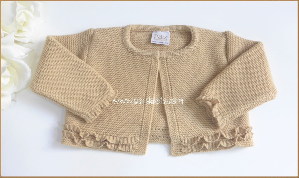 Chaqueta corta camel con volantes