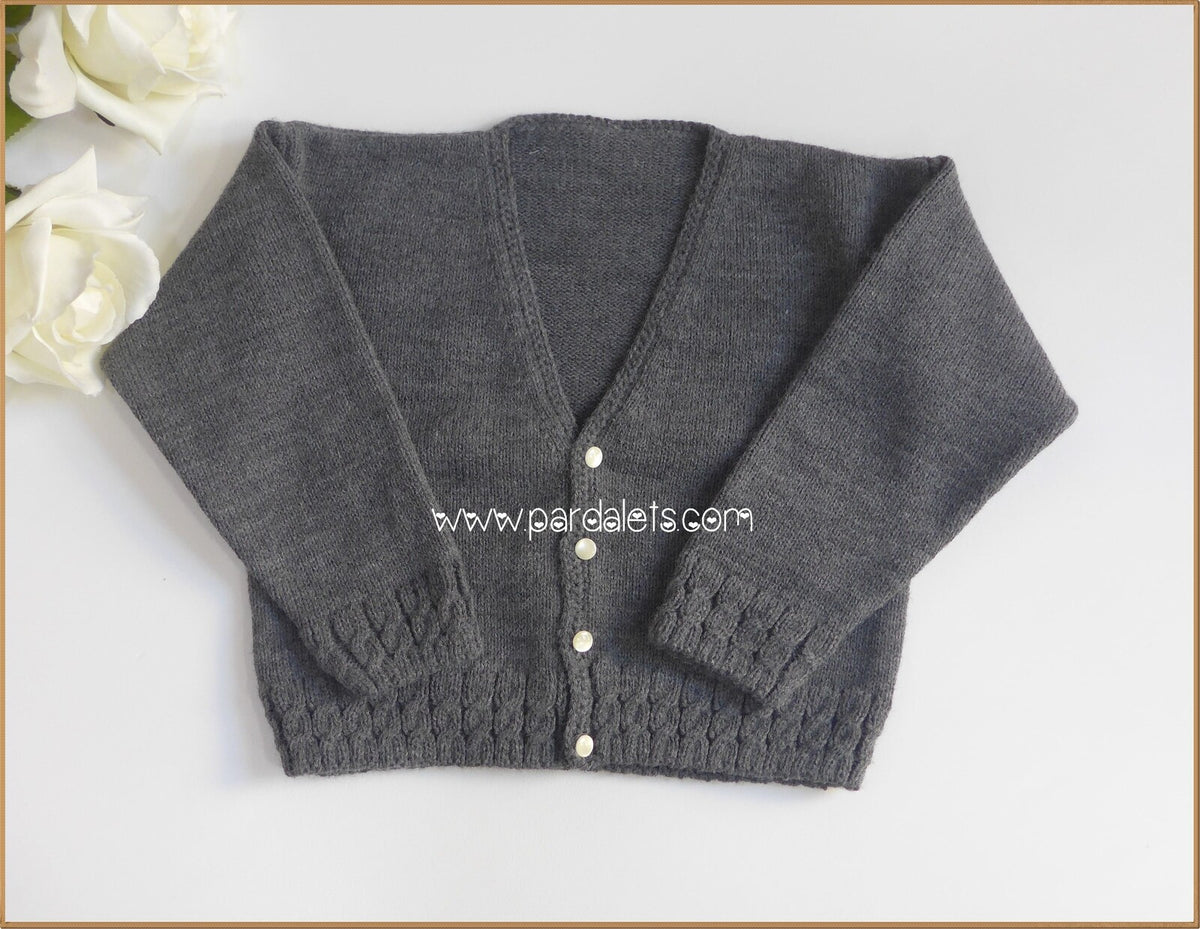 Chaqueta lana gris con ochos