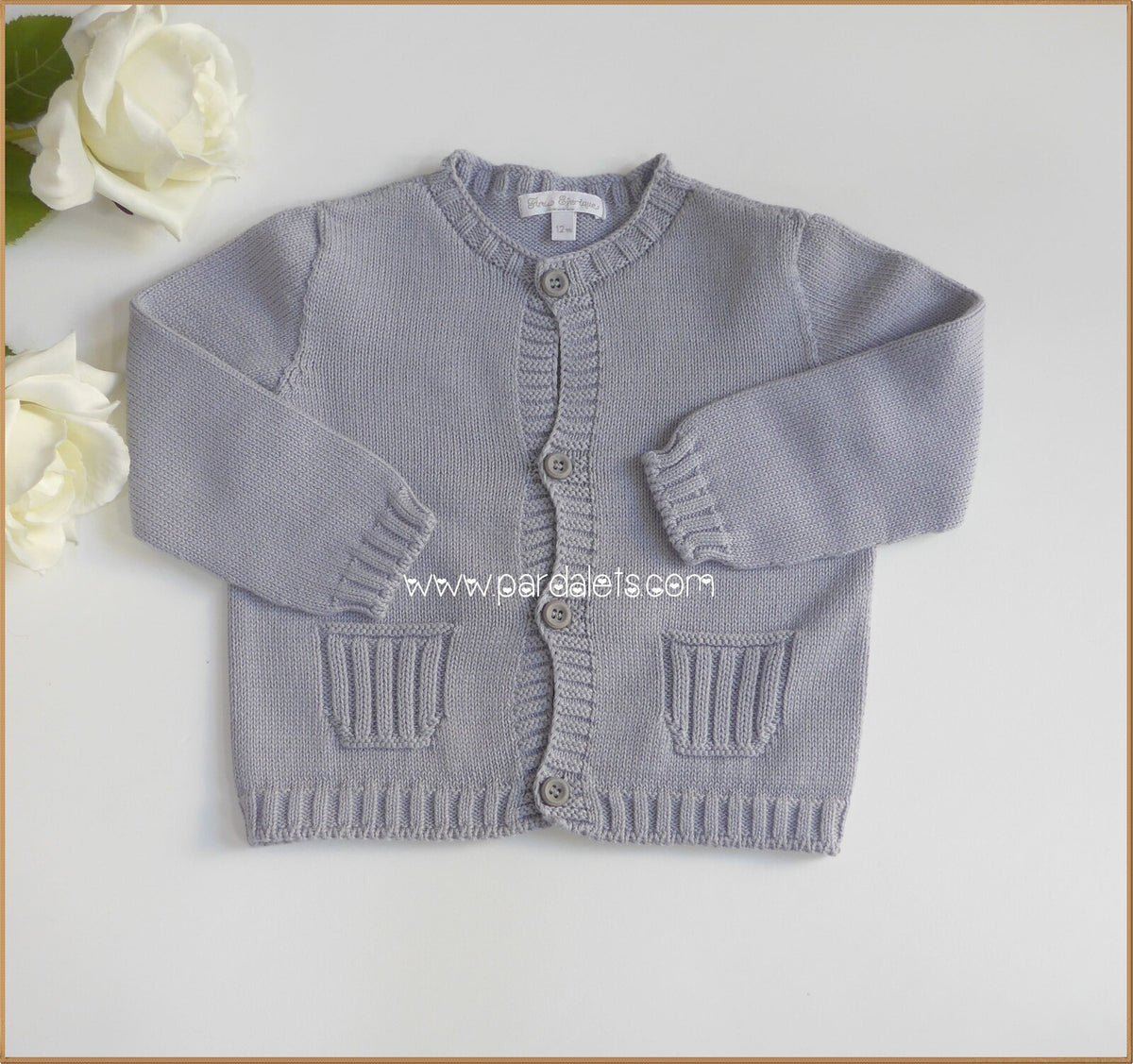 Chaqueta algodon gris con bolsillos
