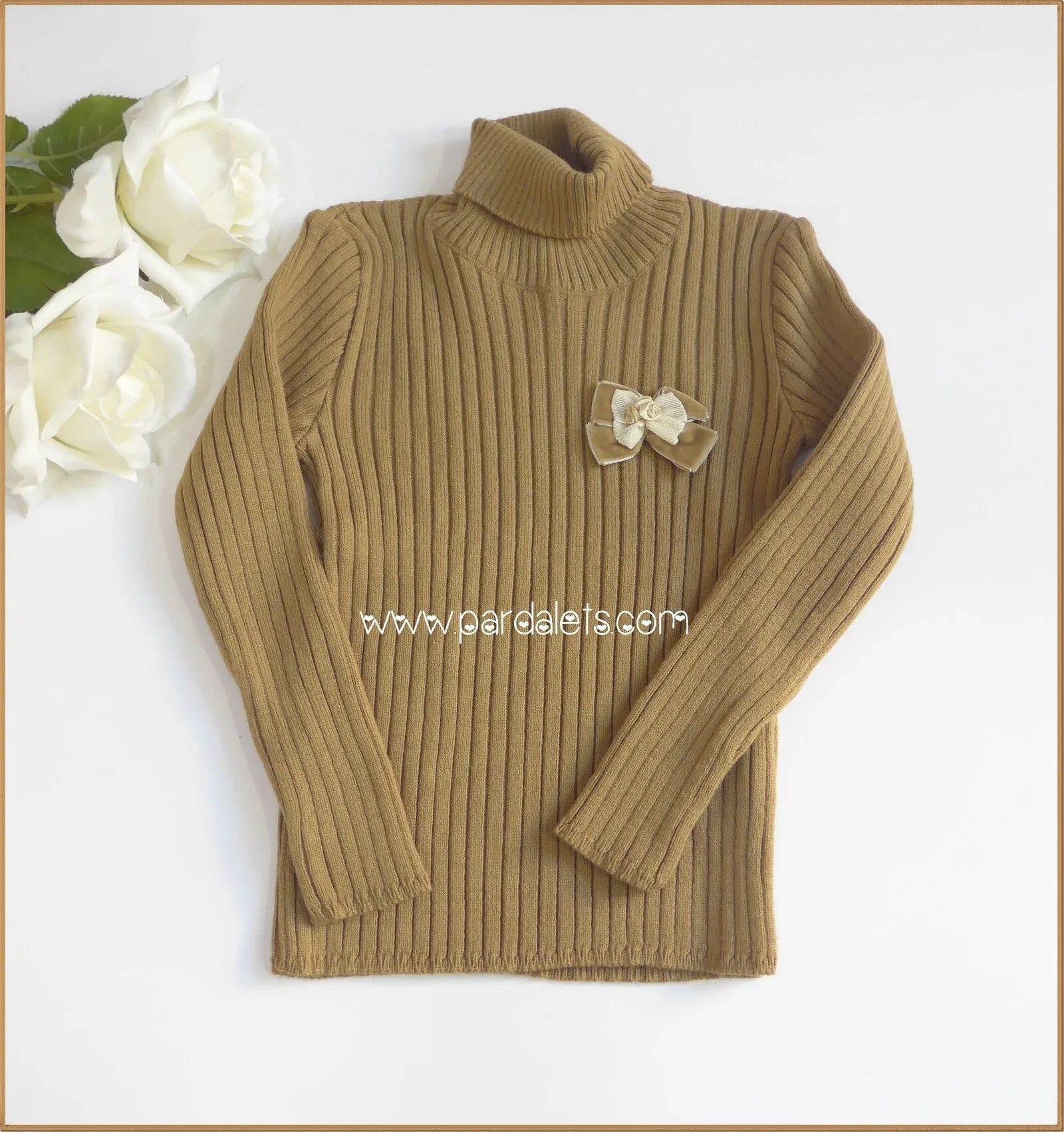 Jersey canale cuello alto camel con lazo - PARDALETS