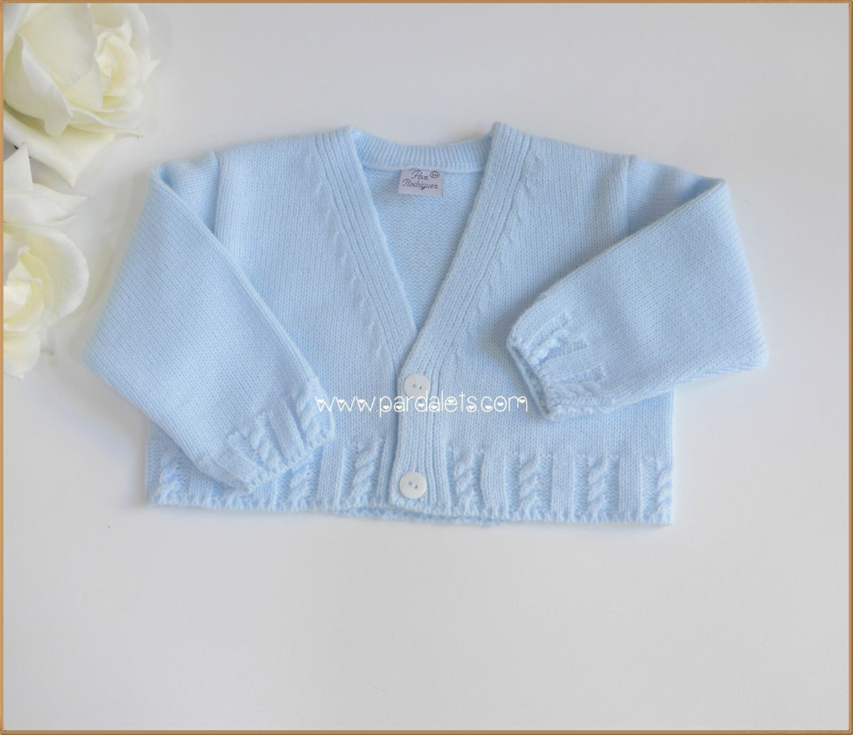 Chaqueta lana celeste con ochos