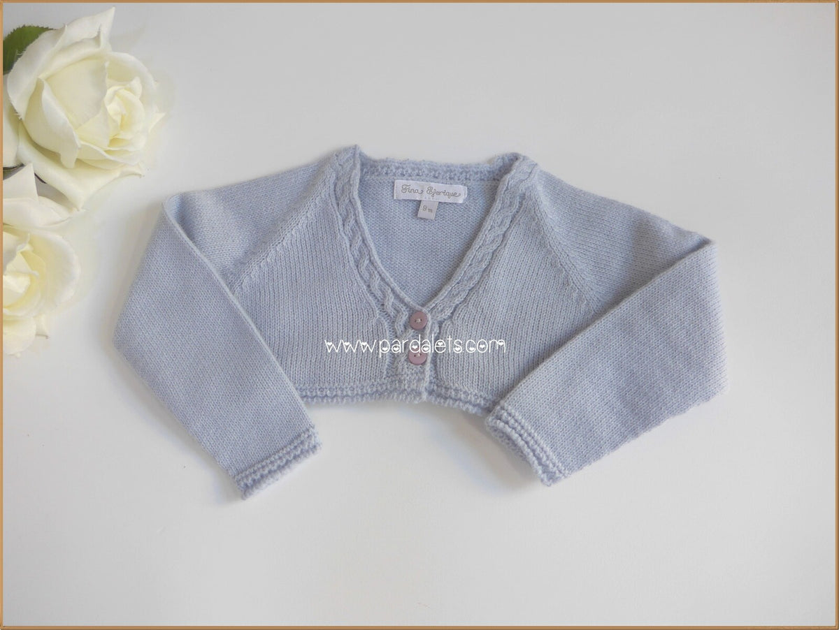 Chaqueta corta lana gris con ochos