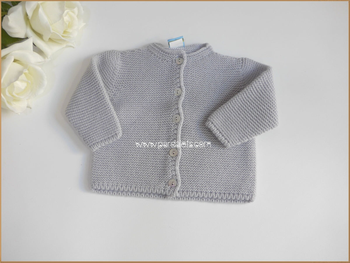 Chaqueta larga punto bobo gris