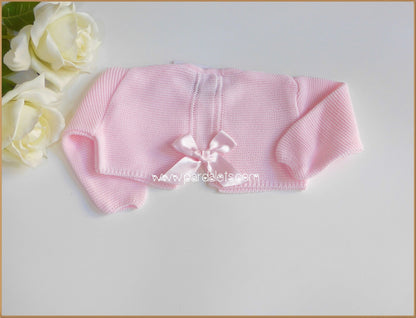 Chaqueta corta rosa con lazito