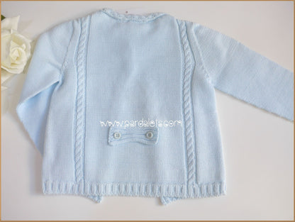 Chaqueta algodon celeste con ochos
