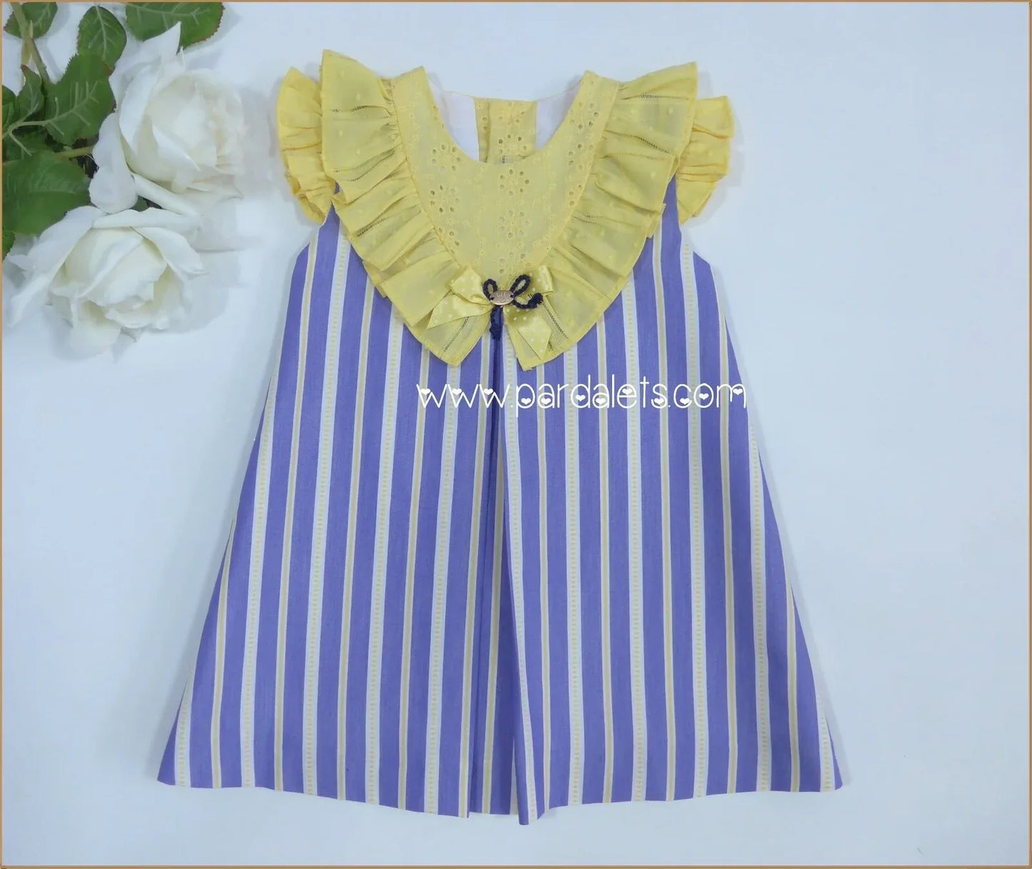Vestido rayas azul y amarillo "Limonero" - PARDALETS