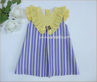 Vestido rayas azul y amarillo "Limonero" - PARDALETS