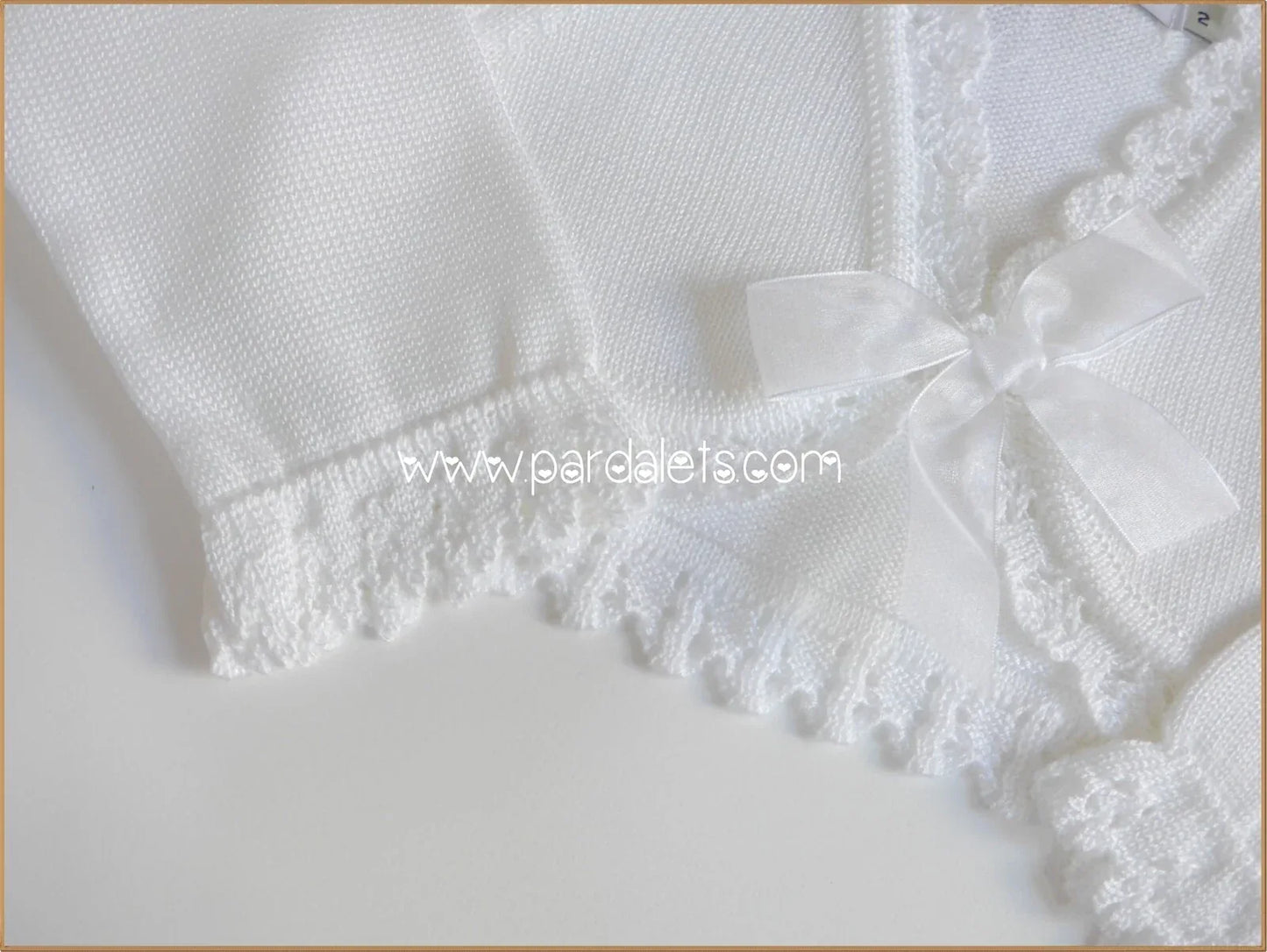 Chaqueta bolero blanca con lazito tul - PARDALETS