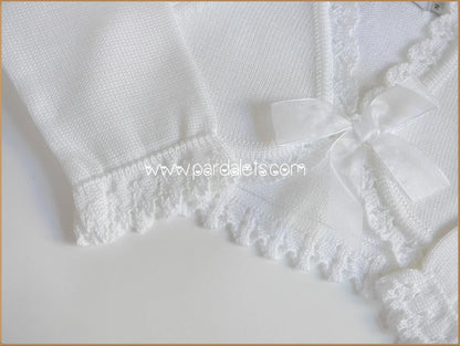 Chaqueta bolero blanca con lazito tul - PARDALETS