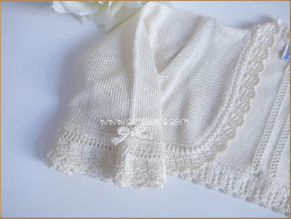 Chaqueta bolero beig con lazitos - PARDALETS