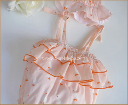 Ranita tirantes naranja patitos con gorro - PARDALETS