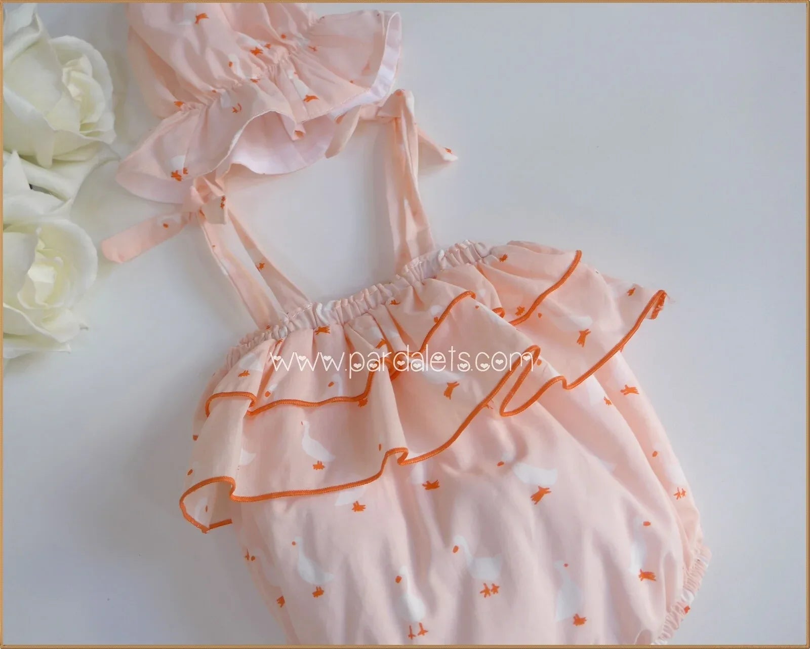 Ranita tirantes naranja patitos con gorro - PARDALETS