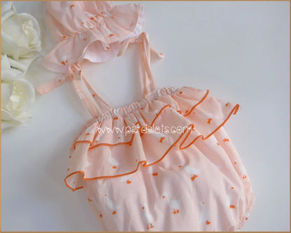 Ranita tirantes naranja patitos con gorro - PARDALETS