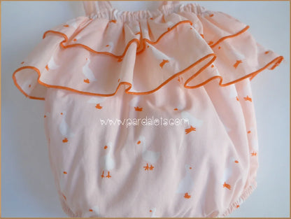 Ranita tirantes naranja patitos con gorro - PARDALETS