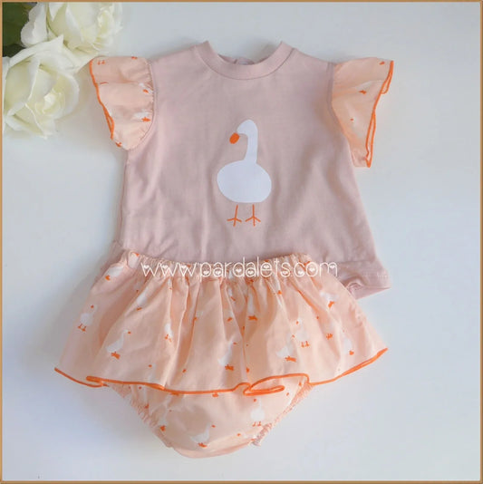Conjunto camiseta patito y braguita falda - PARDALETS