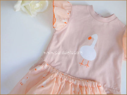 Conjunto camiseta patito y braguita falda - PARDALETS