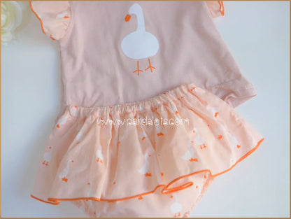 Conjunto camiseta patito y braguita falda - PARDALETS