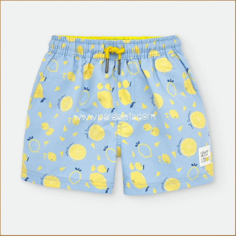 Boxer tela azul estampado limones - PARDALETS