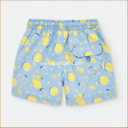Boxer tela azul estampado limones - PARDALETS