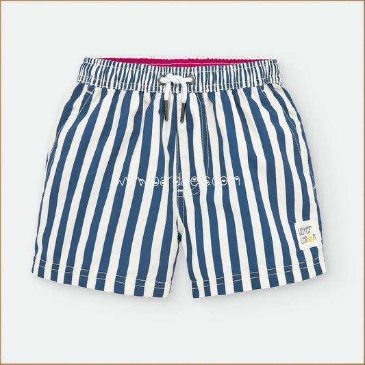 Boxer tela rayas azul marino - PARDALETS