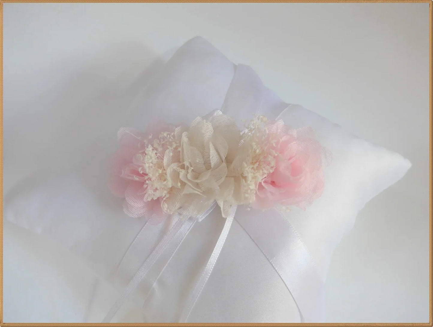 Tocado flor rosa y beige - PARDALETS