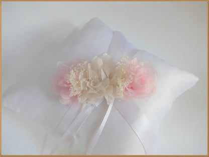 Tocado flor rosa y beige - PARDALETS