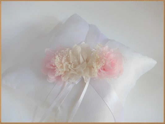 Tocado flor rosa y beige - PARDALETS