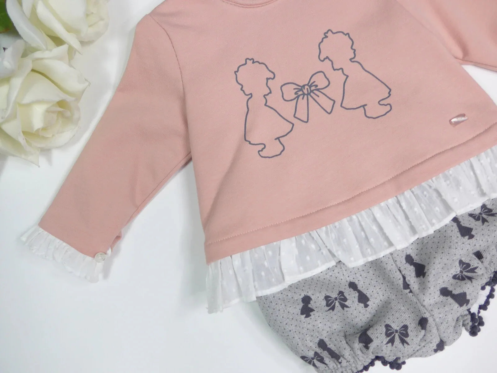 Conjunto sudadera rosa y ranita "Bonnie" - PARDALETS