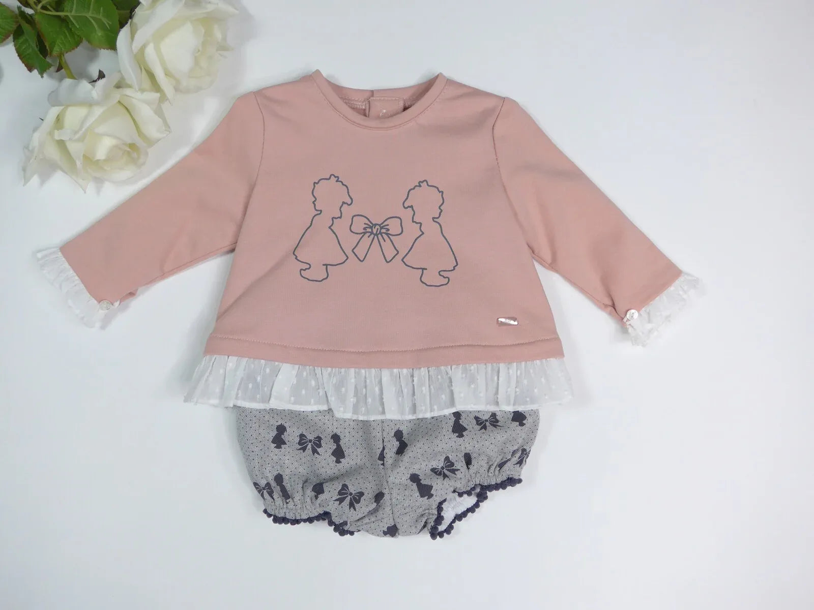 Conjunto sudadera rosa y ranita "Bonnie" - PARDALETS