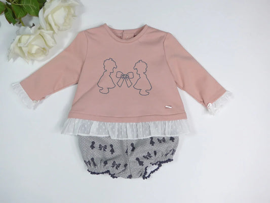 Conjunto sudadera rosa y ranita "Bonnie" - PARDALETS