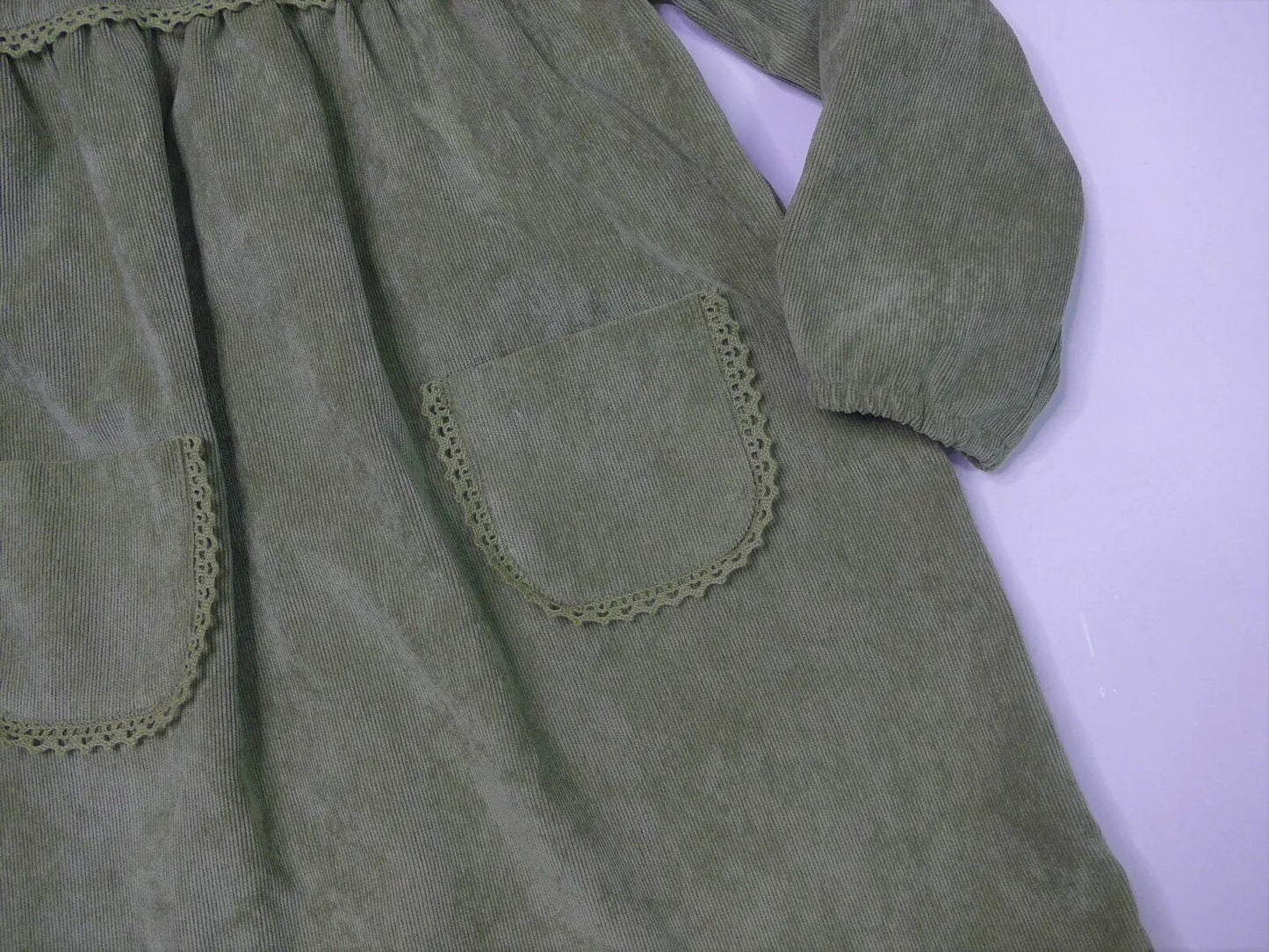 Vestido verde botella de pana - PARDALETS