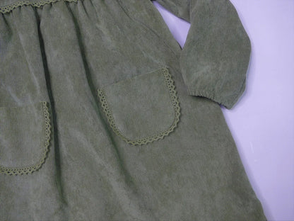 Vestido verde botella de pana - PARDALETS