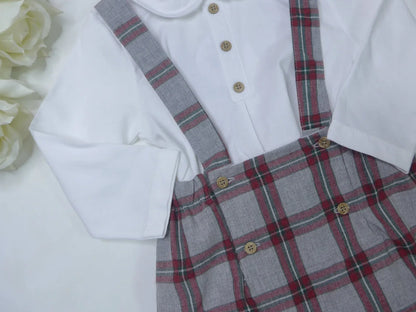 Peto a cuadros con camisa blanca - PARDALETS