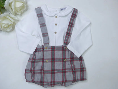Peto a cuadros con camisa blanca - PARDALETS