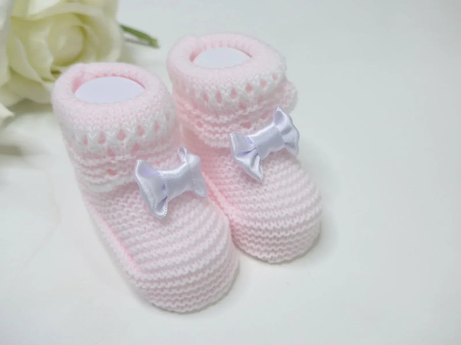Patuco rosa bebe lana y lazito - PARDALETS