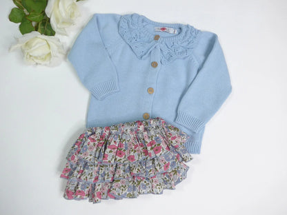 Conjunto culote volantes florales y chaqueta con volantes - PARDALETS