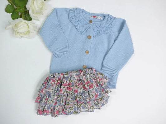 Conjunto culote volantes florales y chaqueta con volantes - PARDALETS