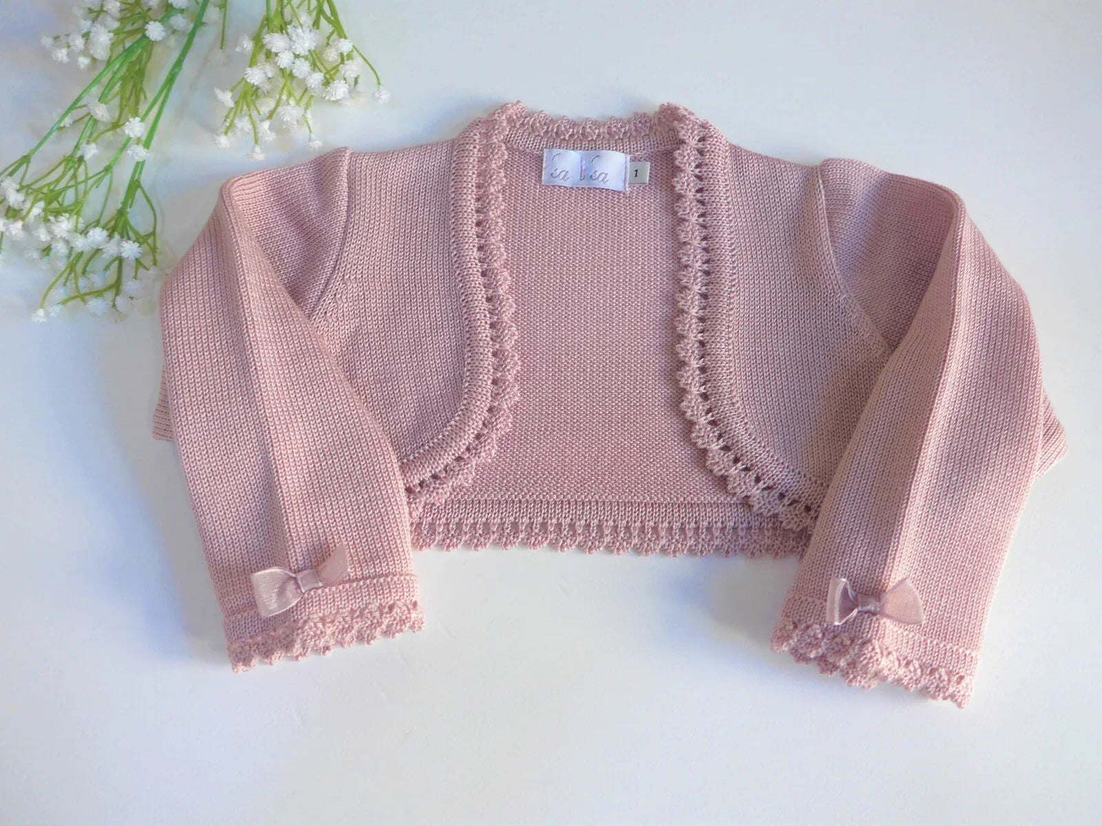 Chaqueta corta perle rosa empolvado manga larga - PARDALETS