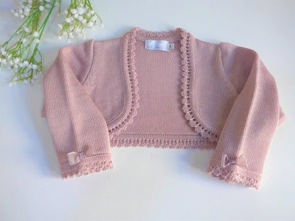 Chaqueta corta perle rosa empolvado manga larga - PARDALETS