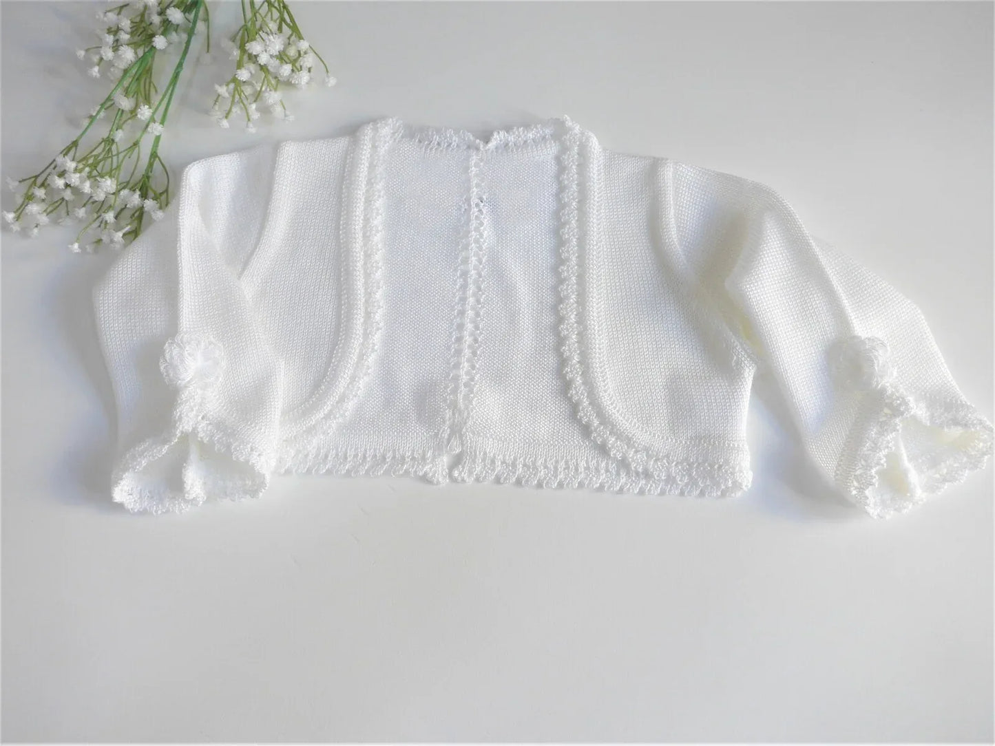 Chaqueta perle blanco con pompon blanco - PARDALETS