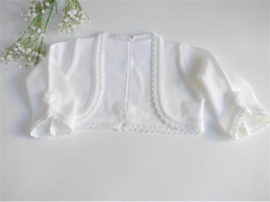 Chaqueta perle blanco con pompon blanco - PARDALETS