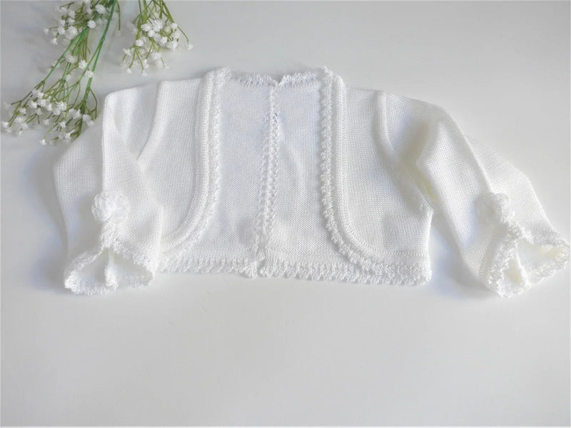 Chaqueta perle blanco con pompon blanco - PARDALETS